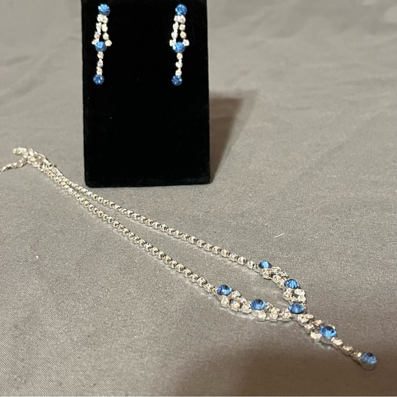 Prom/Special Occasion Necklace and Earrings, Light Blue - Picture 9 of 15
